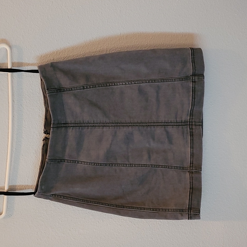 Free People Gray Denim Mini Skirt Size 6